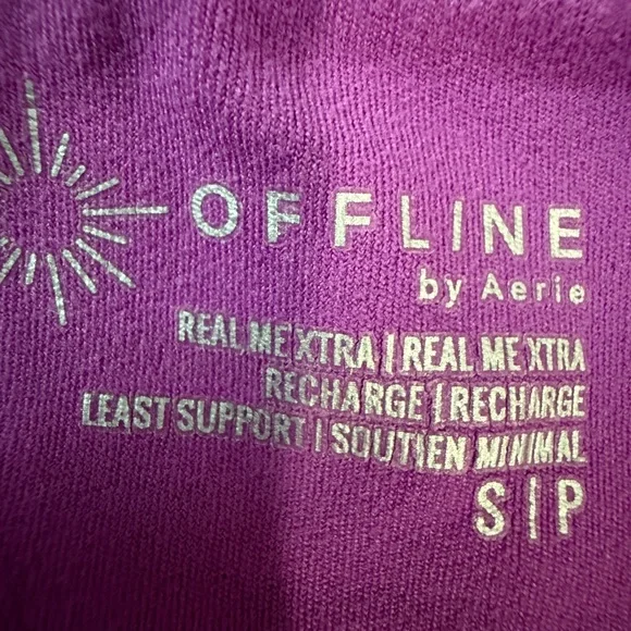 Aerie Cropped Sports Tank Top/Built in Bra-Violet, size S - Picture 5 of 6